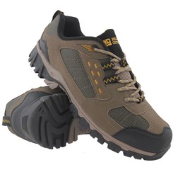 Mens Rugged Outdoor Lace Up Hiking Trainers In Brown 144636