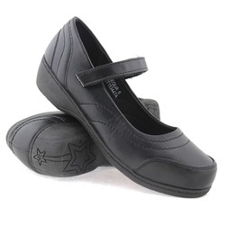 Boardwalk Ladies Velcro Strap Wedge Casual Shoe Arbequa