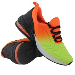 Boys Lightweight Lace Up Trainers In Orange Lime 280M