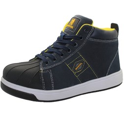 Maxsteel Baseball Styled Hi Top Safety Boots MS90 Navy Yellow