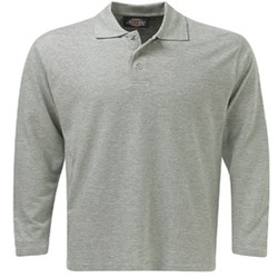 Dickies SH21100 Long Sleeve Polo Shirt In Grey