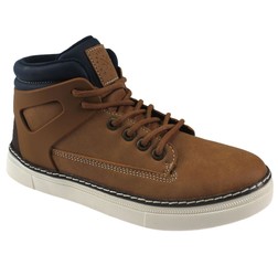 Junior Boys Lace Up Hi Top Trainers In Tan K500010