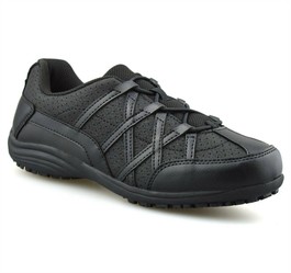 Junior Boys safeTstep Alidra All Black Trainers With Elastic Laces & Memory Foam Insoles 15990