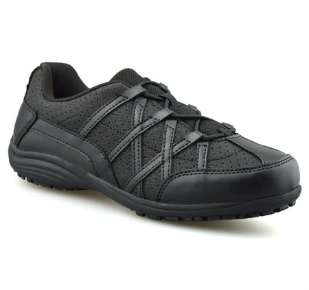 Mens safeTstep Alidra All Black Trainers With Elastic Laces & Memory ...