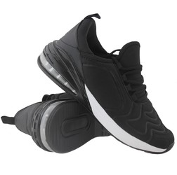 Mens Lightweight Lace Up Trainers In Black White 280M