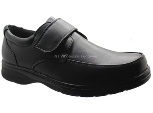 Mens Easy Feet "Mathis" Black Velcro Fastening Shoes KH026