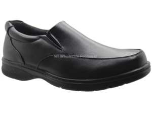 Mens Easy Feet "Deano" Black Slip On Shoes KH025