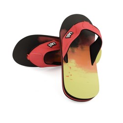 Mens Urban Beach Flip Flops With Padded Thong Straps Sandy FW846 Red