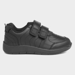 Buckle My Shoe Bryce Boys Black Easy Fasten Shoes With A Cushioned Insole