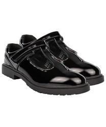 US Brass Junior Girls Black Patent  Shoes With A T Bar UW277-G Kelly