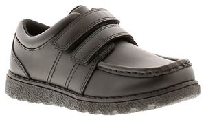 Buckle My Shoe Abbot Boys Black Easy Fasten Shoes With A Cushioned Insole