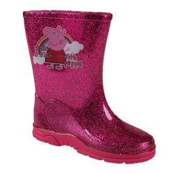 Peppa Pig Infant Girls Make A Wish Pink Glitter Wellington