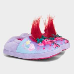 Trolls Infant Girls Poppy Winter Slippers With 3D Hair & Flowers