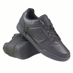 Mens Lace Up Black Trainer With A Slip Resistant Outsole & Cushion Insole MNES4018