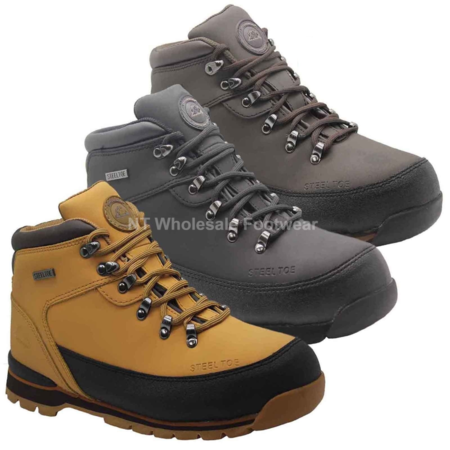 MENS LADIES LEATHER GROUNDWORK SAFETY STEEL TOE CAP ANKLE HIGH BOOT TRAINERS 